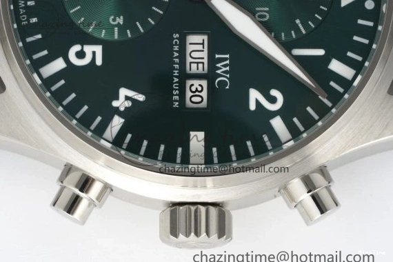 MIROTIME 0326 Bright Pilot Chrono SS AZF 1:1 Best Edition Green Dial on Brown Leather Strap A 7059